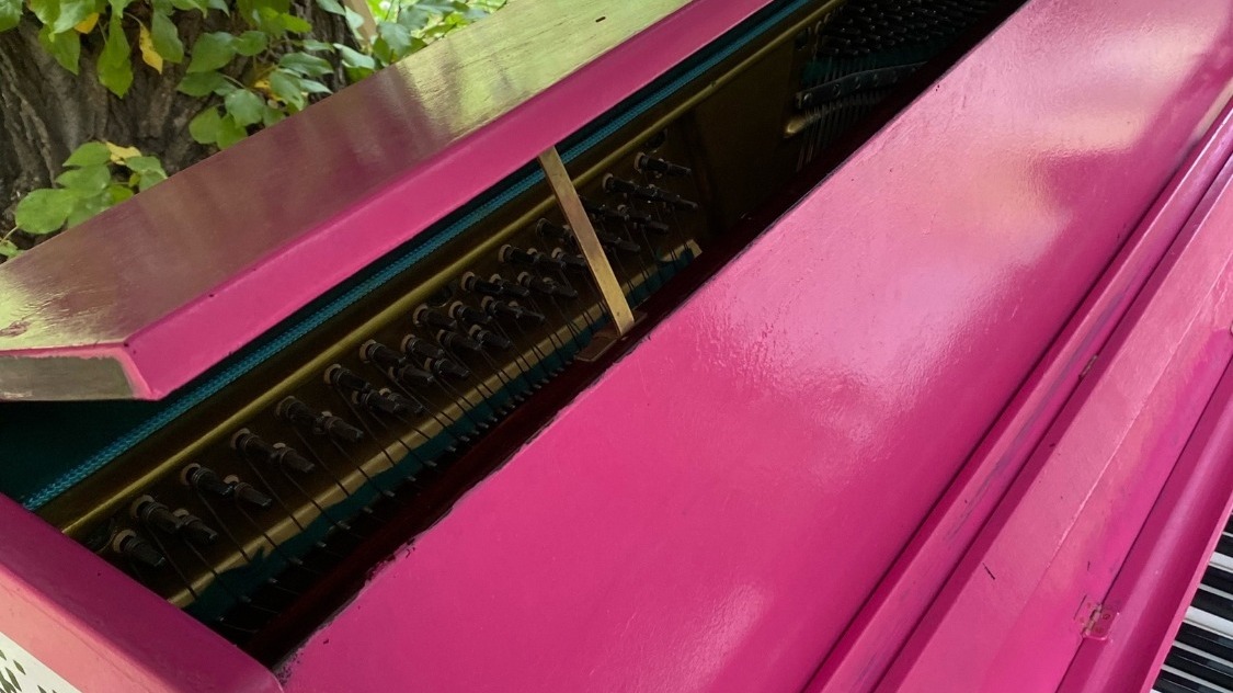 Розовое пианино в Саду Победы