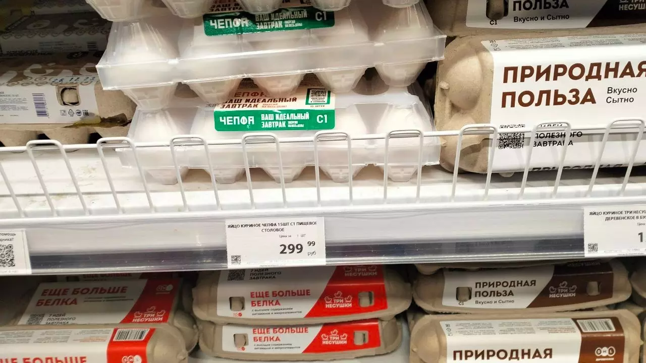 300 рублей стоят 15 куриных яиц в Челябинске в январе 2024 года