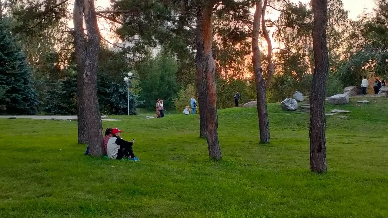 Некоторые челябинцы просто сидят в парке под деревьями