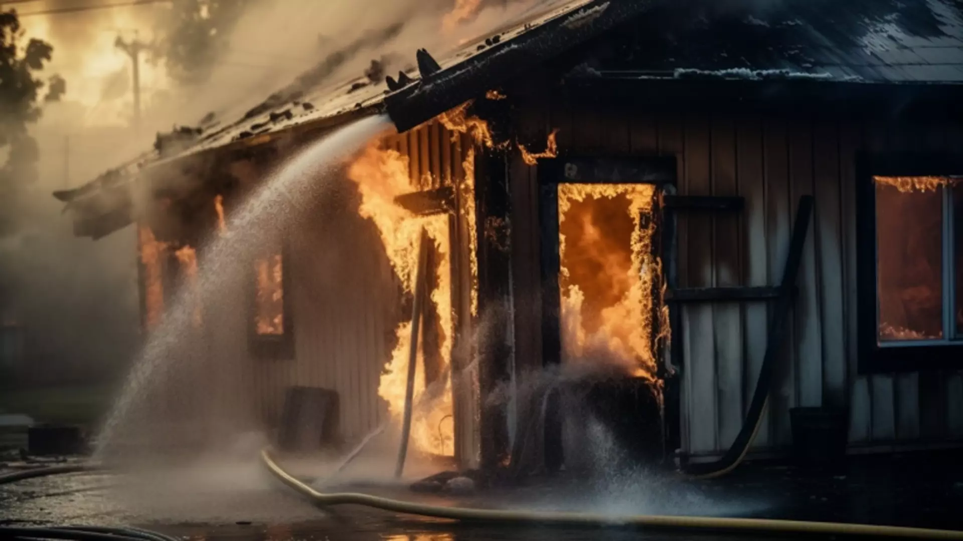 Пожар в Челябинской области уничтожил дом на две семьи