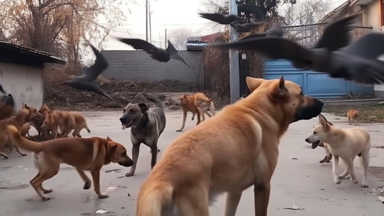 Стая собак нападает на людей около челябинского университета